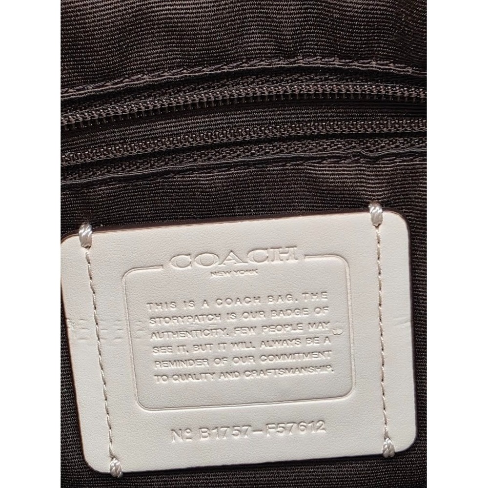 Coach F57612 Chalk White Khaki Lexy Hobo Bag Signature Jacquard Fabric & Leather - Picture 13 of 15